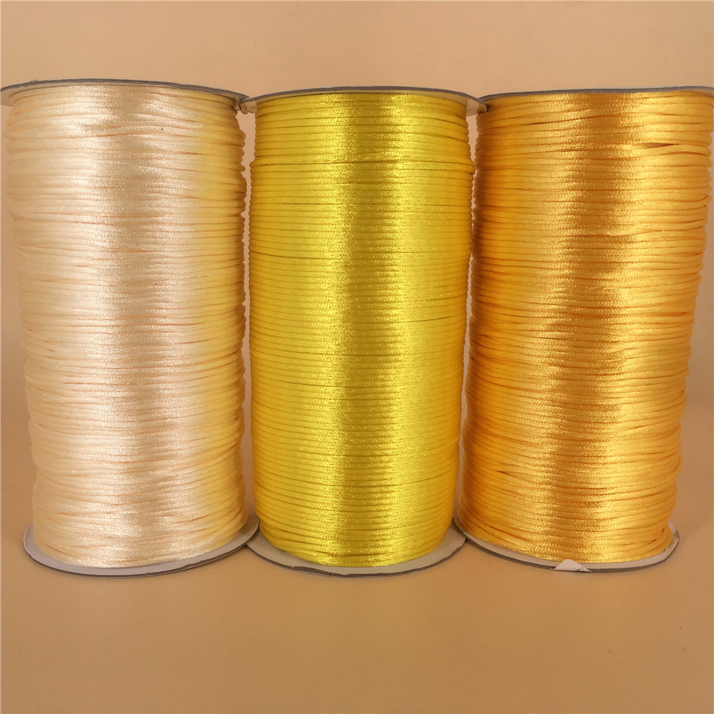 Braided Macrame Silk Cord for DIY Bracelets, Chinese Knot Satin Beading Rope