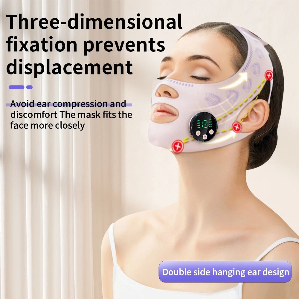 Rechargeable EMS Facial V-Line Lifting Massager – Double Chin & Cheek Contouring Mask