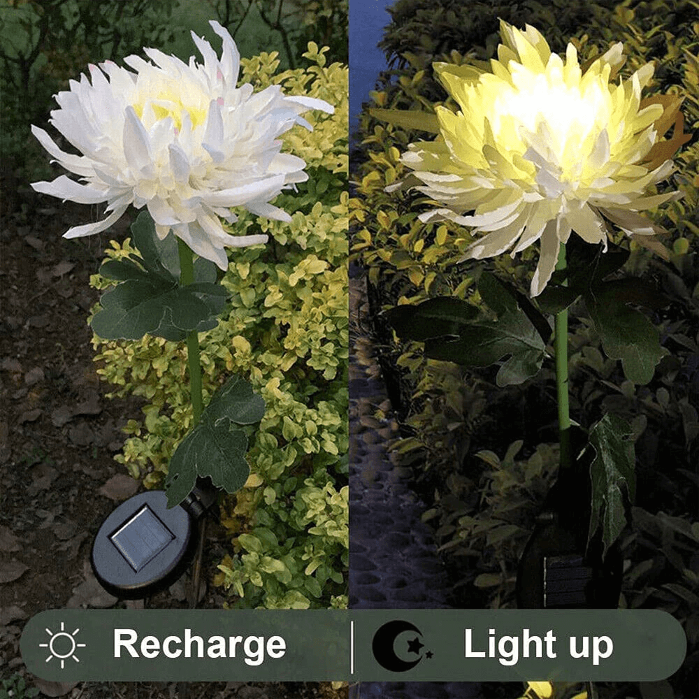 Chrysanthemum Solar Garden Stake LED