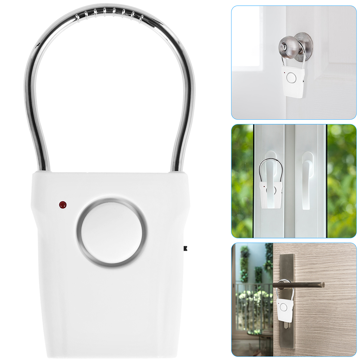 Smart Door Handle Alarm, Door Security Alarm with Adjustable Settings, Portable Window Alarm for Travel
