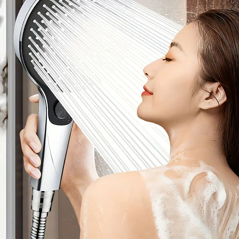 High-pressure Three-speed Shower Head with Large Panel Super Powerful Universal Bathroom Shower Head Combination Set