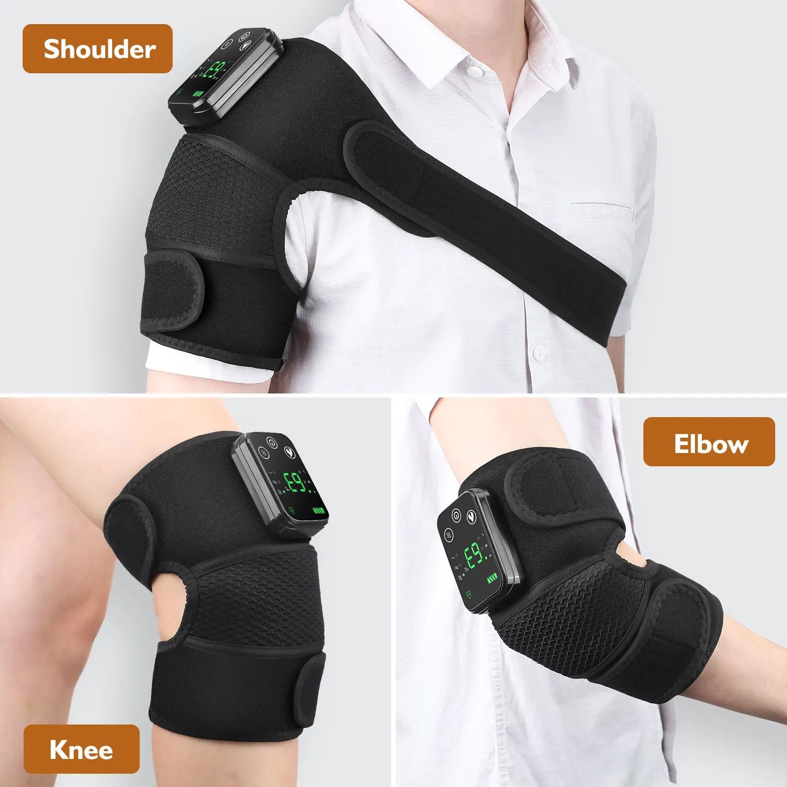 3 in 1 Heated Knee and Joint Massager with Vibration Therapy