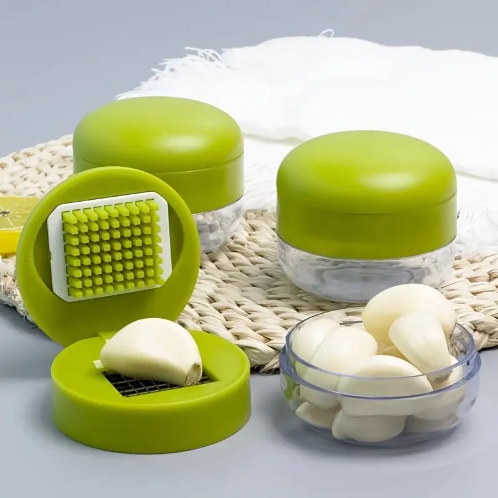 Stainless Steel Garlic Press & Mincer Kitchen Tool Set with Ginger Crusher and Vegetable Slicer