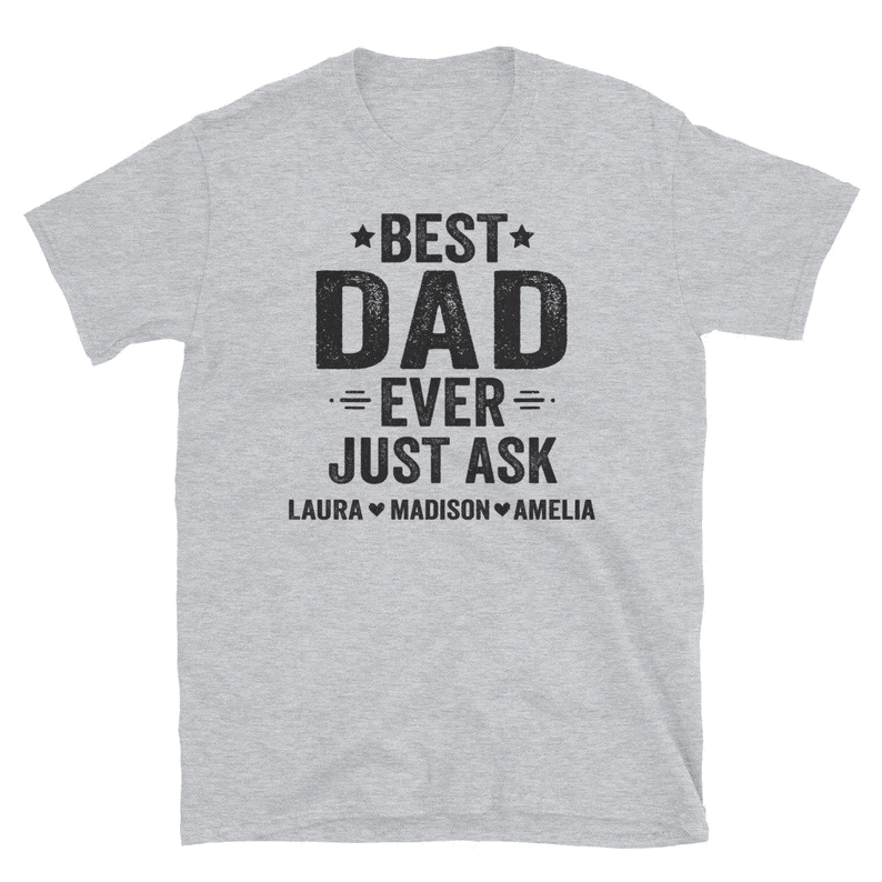 Personalized Best Dad Ever Shirt Custom Fathers Day Gift Dad Shirt with Kids Names