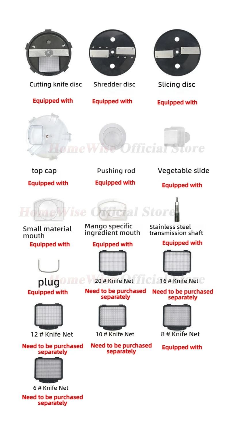Multifunctional Vegetable and Fruit Cutter Food Processor with Slicing, Shredding, and Cube Cutting