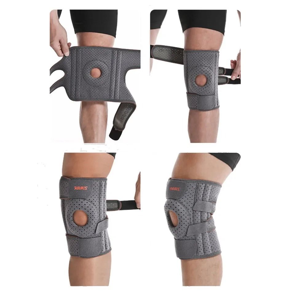 Adjustable Knee Brace with Side Stabilizers and Patella Gel Support