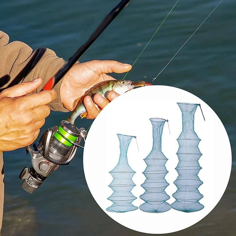 Collapsible Nylon Fishing Net Bag Shrimp and Fish Cage