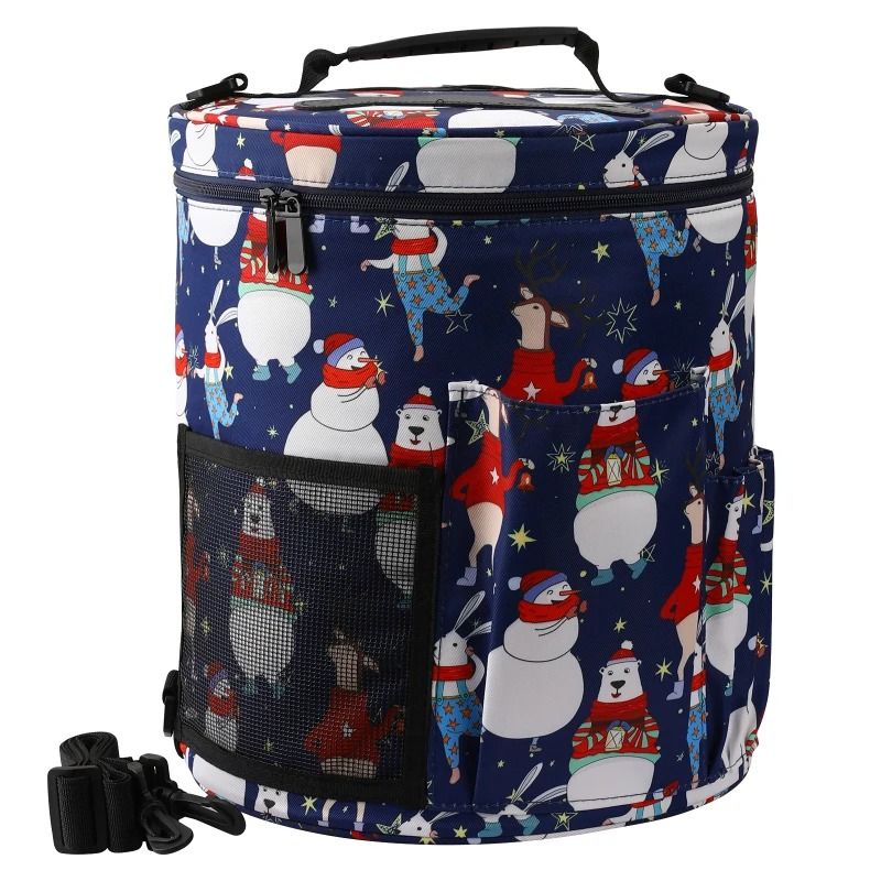 Portable Yarn Knitting Bag Crochet Storage Organizer Tote for Craft Projects