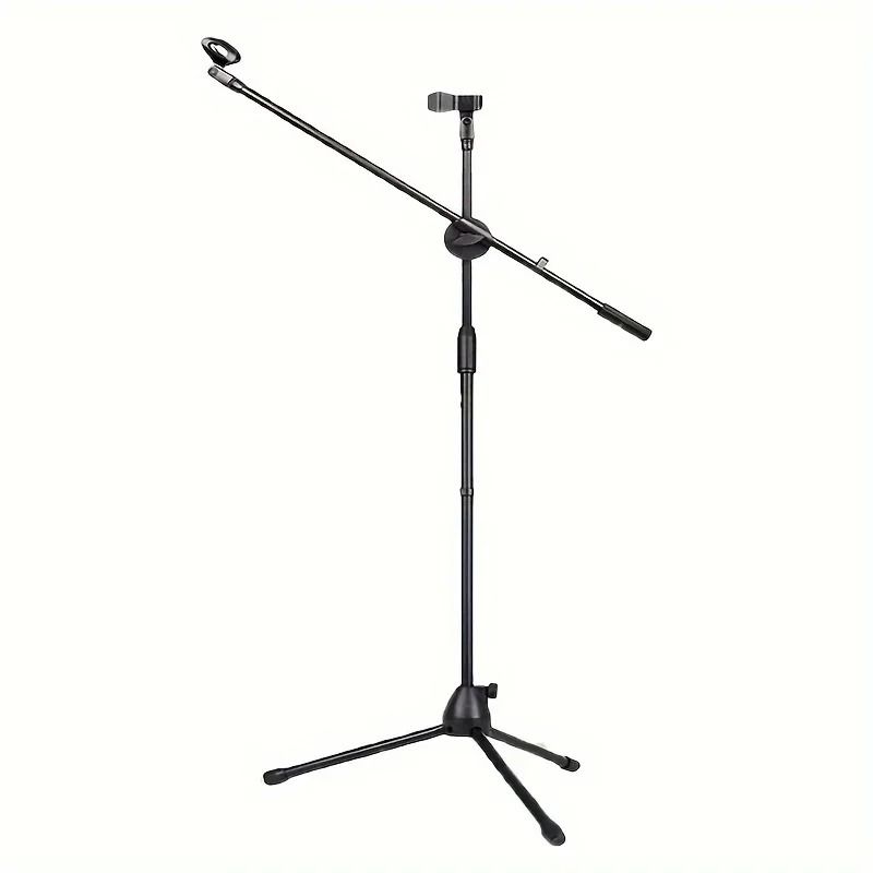 Tripod Boom Microphone Stand with Adjustable Arms and Mic Clip