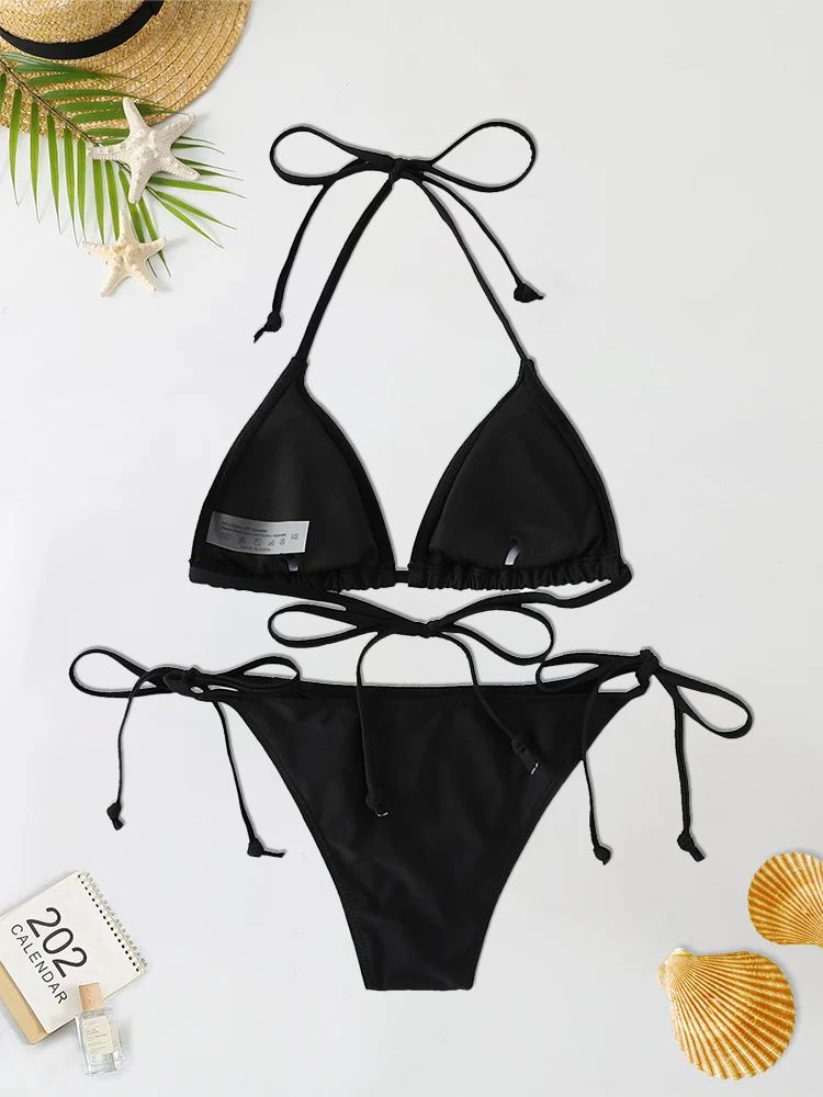 2024 Fashion Sexy Triangle Bikini And Brazilian One-Piece Swimsuit Set
