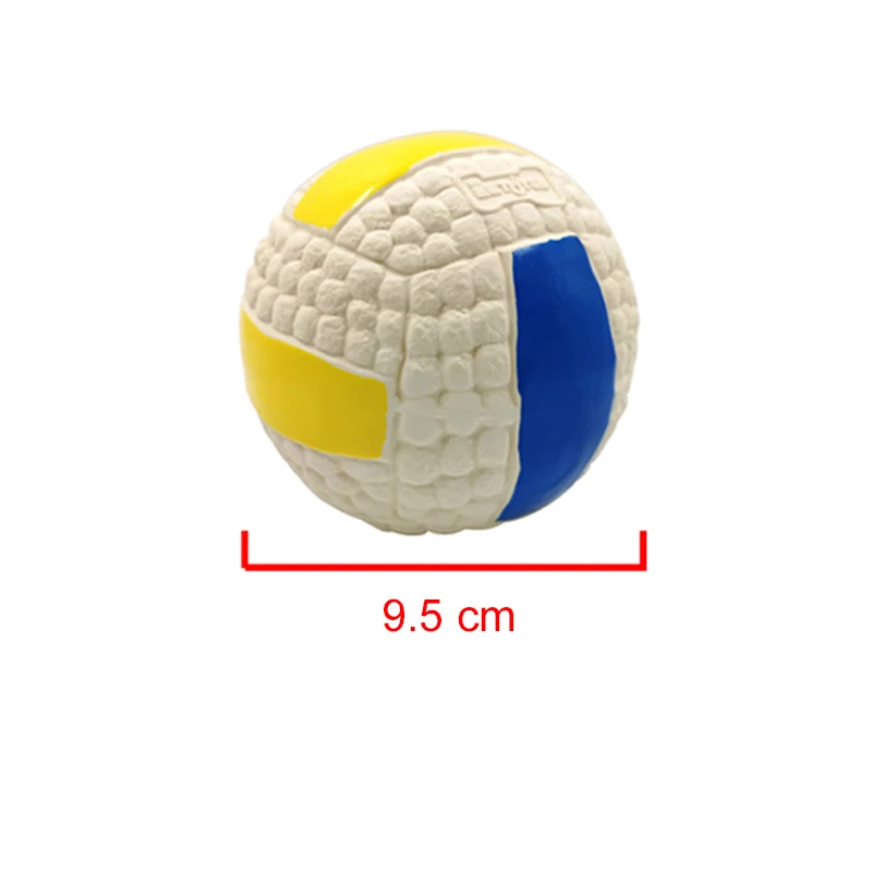 Dog Squeaky Ball Toy, Soft Latex Football Rugby Tennis Volleyball, Pet Tooth Cleaning and Training Toy