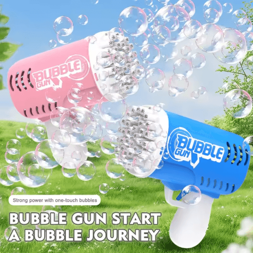 35 Hole Childrens Bubble Gun Battery Free High Output Party Bubble Blaster