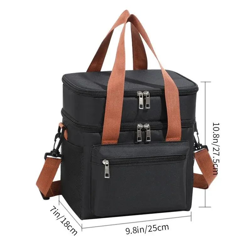 Double Layer Large Capacity Thermal Lunch Bag