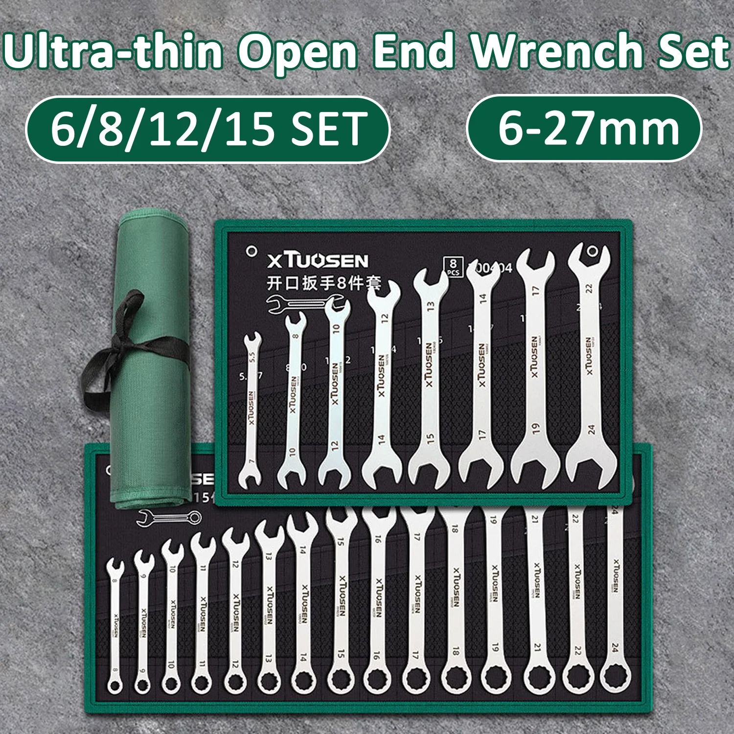 Ultra Thin Ratchet Wrench Set Dual Head Spanners for Car Repair and Maintenance
