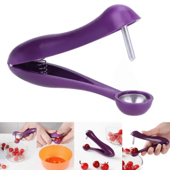 QuickPit Cherry & Olive Pitter Tool – Multifunction Fruit Pit Remover for Cherries, Dates & Olives