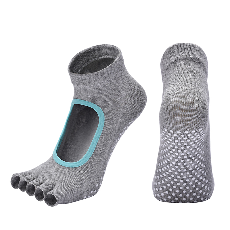 Women Cotton Yoga Backless Socks, Anti-Slip Silicone Pilates Socks, Breathable Gym Fitness Ballet Slippers