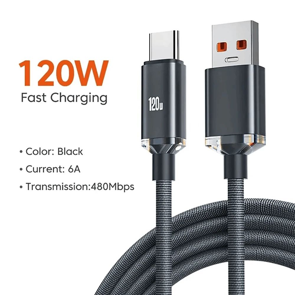 120W Ultra Fast 6A High Current USB C Charging Cable