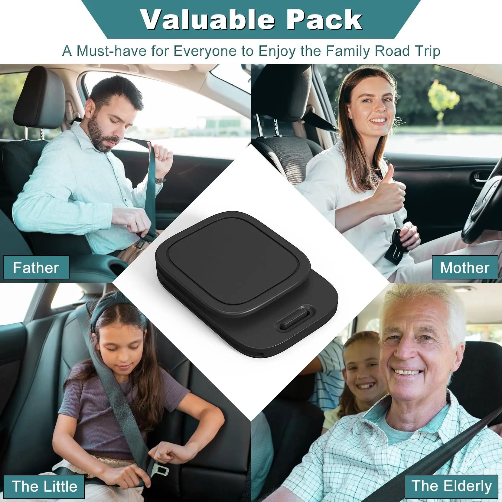 Car Seat Belt Adjustable Stopper Clip Set 2 Pieces