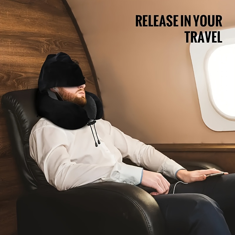 Memory Foam Travel Neck Pillow with Cervical Support Soft U Shaped Neck Support Pillow for Travel and Relaxation