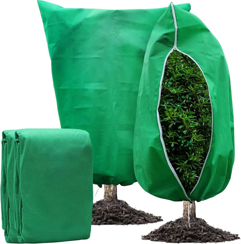 Reusable Frost Protection Plant Cover with Zipper Drawstring Anti Freeze Garden Blanket