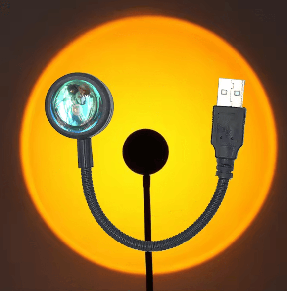 USB Sunset Projection Lamp LED Rainbow Light Rotating Photography & Room Atmosphere Light