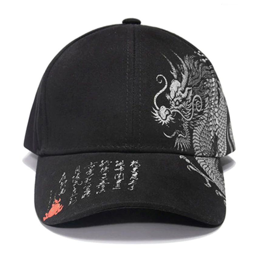Chinese Dragon Baseball Cap – Adjustable Dragon Snapback Hat with Sun Protection