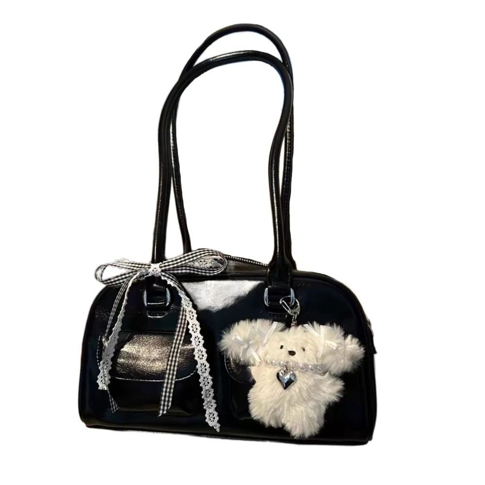 Womens Handbag Double Handle Shoulder Bag, Medium PU Leather Zipper Closure Commuter Bag