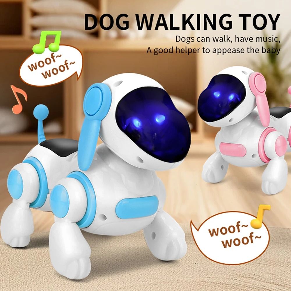 Smart Interactive Robotic Dog Toy with Lights Sound and Crawling Action