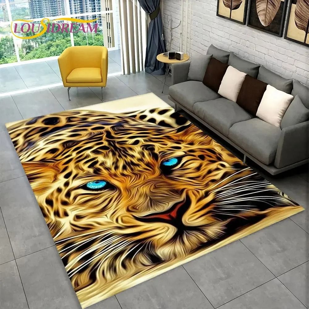 3D Animal Print Area Rug Non Slip Carpet for Living Room Bedroom Decor