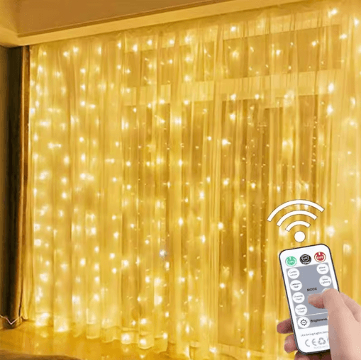 LED Curtain Fairy Lights with Remote Festoon Garland Party Decor