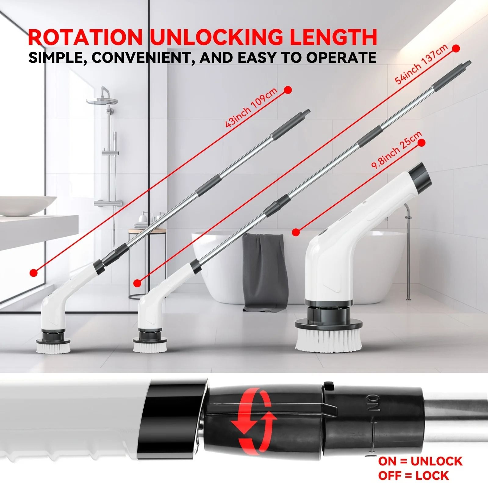 Multifunctional Electric Cleaning Brush with Long Handle