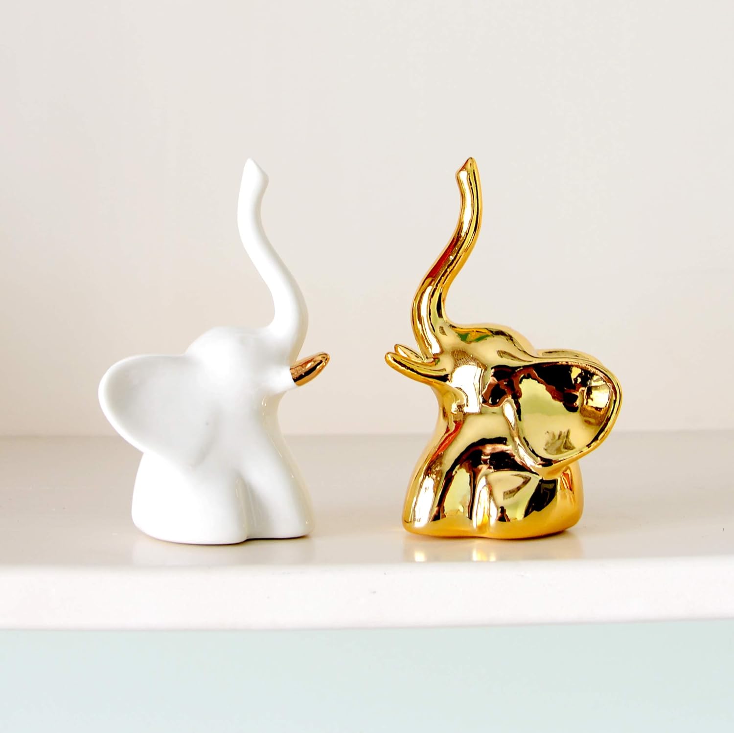 Home Decor Small Decorative Accents for Shelves, Gold and White Bedroom Accessories