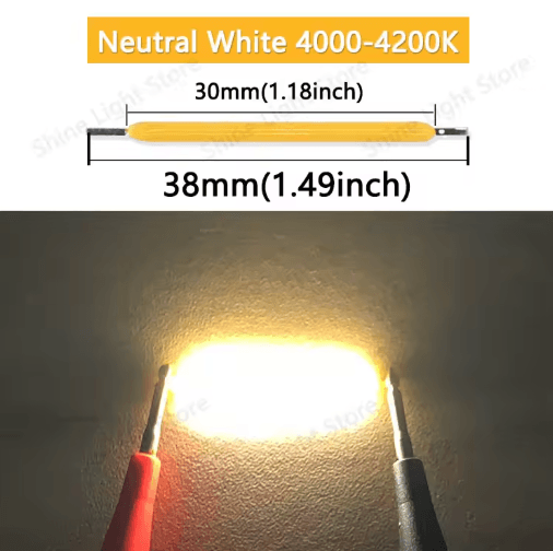 LumiString 3V COB LED Filament 38mm for DIY & Decorative Lighting (10–1200pcs)