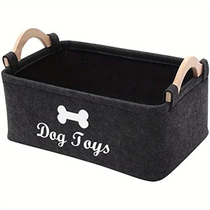 SoftFold Felt Pet Toy Storage Box – Stylish Dog Toy Organizer & Durable Storage Basket