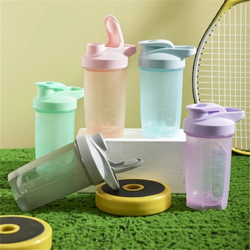 Protein Shaker Bottle Sports Water Bottle with Mixing Cup for Fitness and Gym Use