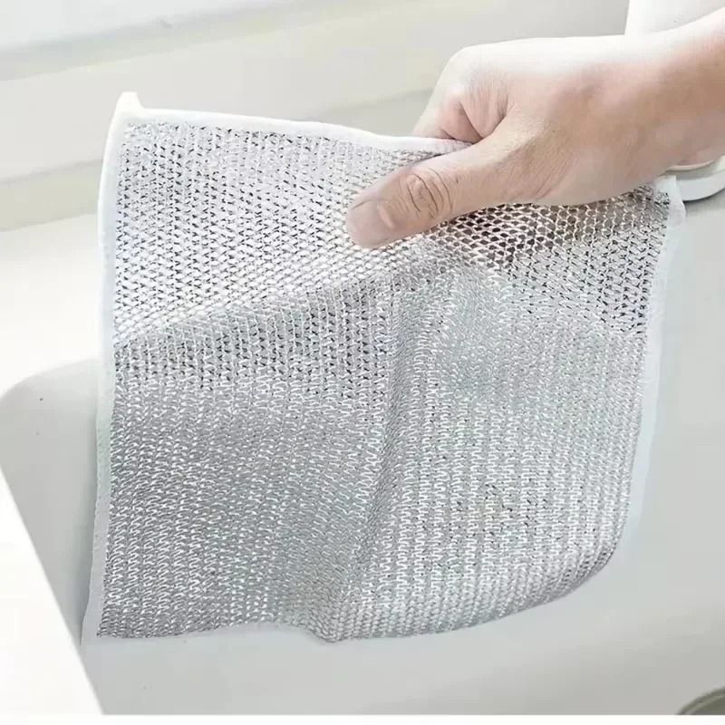 Double Sided Dishcloth Dish Towel Absorbent Oil Removal Cleaning Cloth