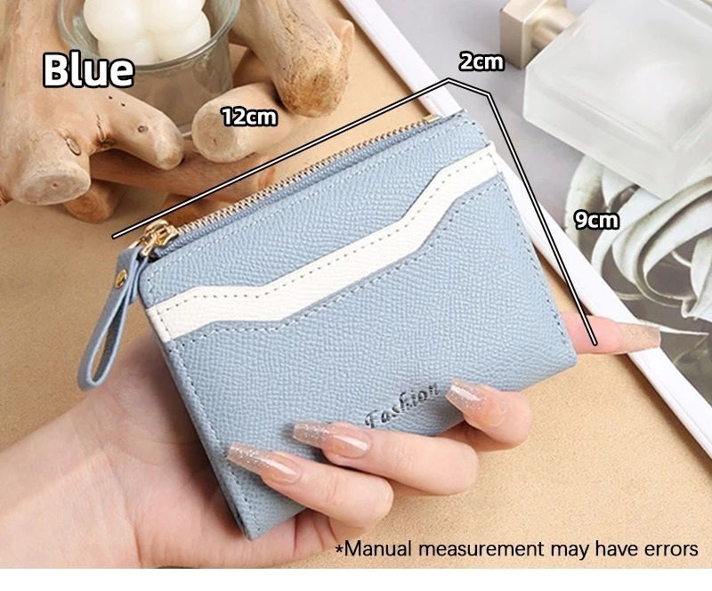 Simple and Elegant Ladies Fashion PU Spliced Small Wallet