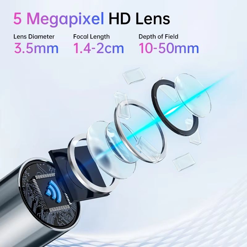 KERUI Smart Ear Wax Removal Kit with 5MP HD Camera and Light Endoscope Otoscope