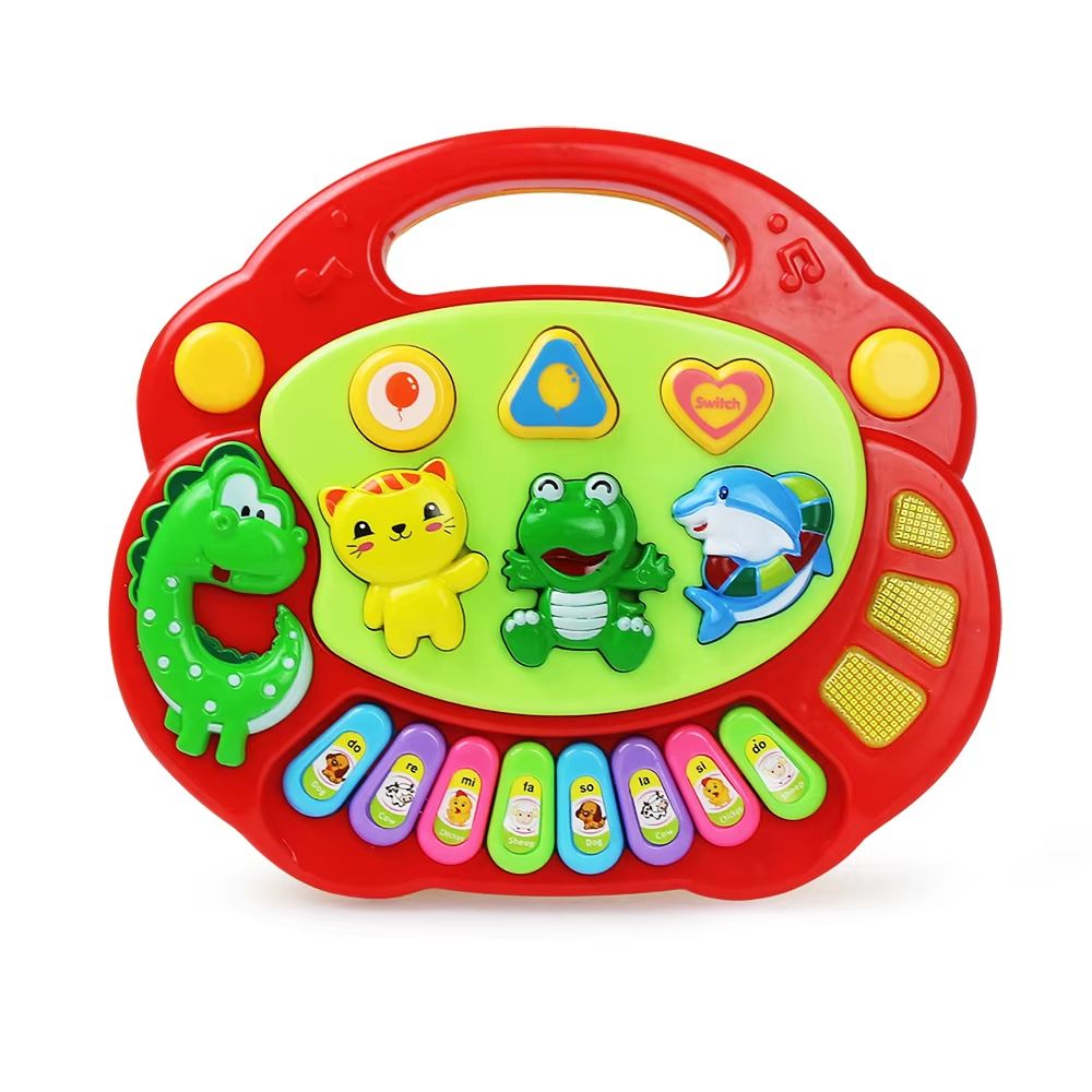 Kids Cartoon Piano Keyboard Game – Animal Sounds Flashing Lights Educational Instrument Toy