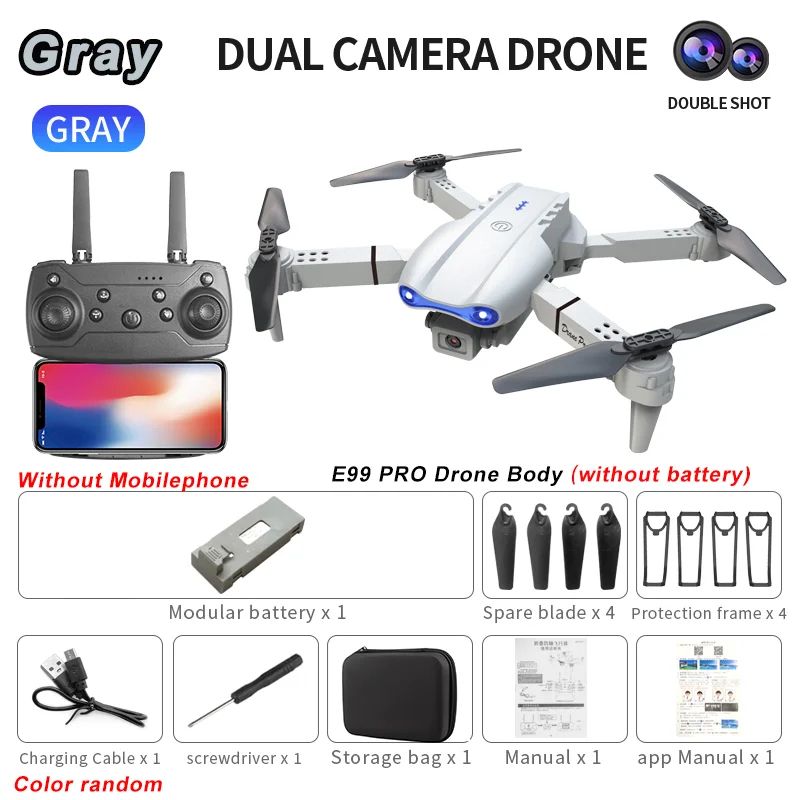 E99Pro 4K WiFi FPV Foldable RC Drone with HD Camera
