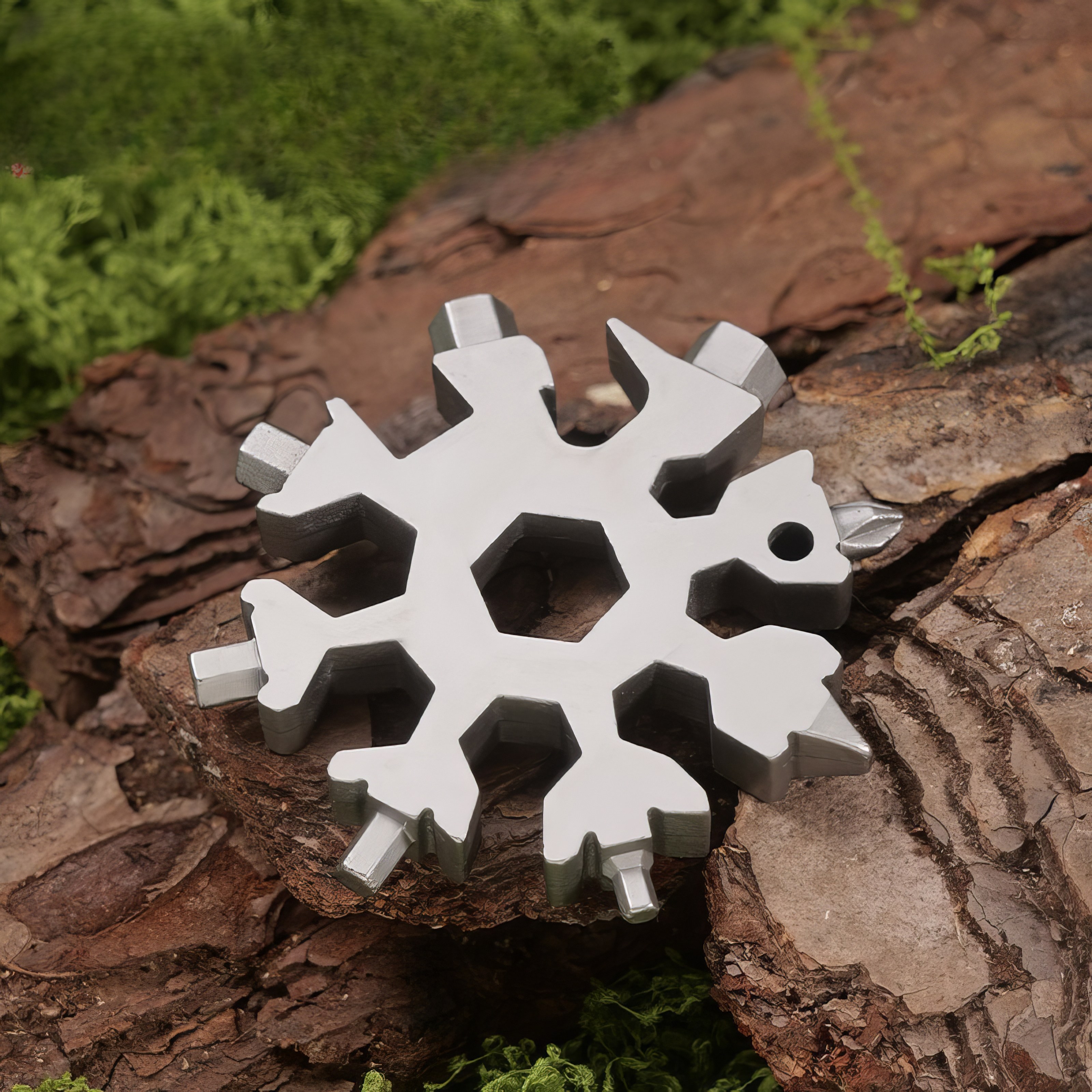 Stainless Steel Snowflake Multifunctional Tool with Bottle Opener Screwdriver Wrench