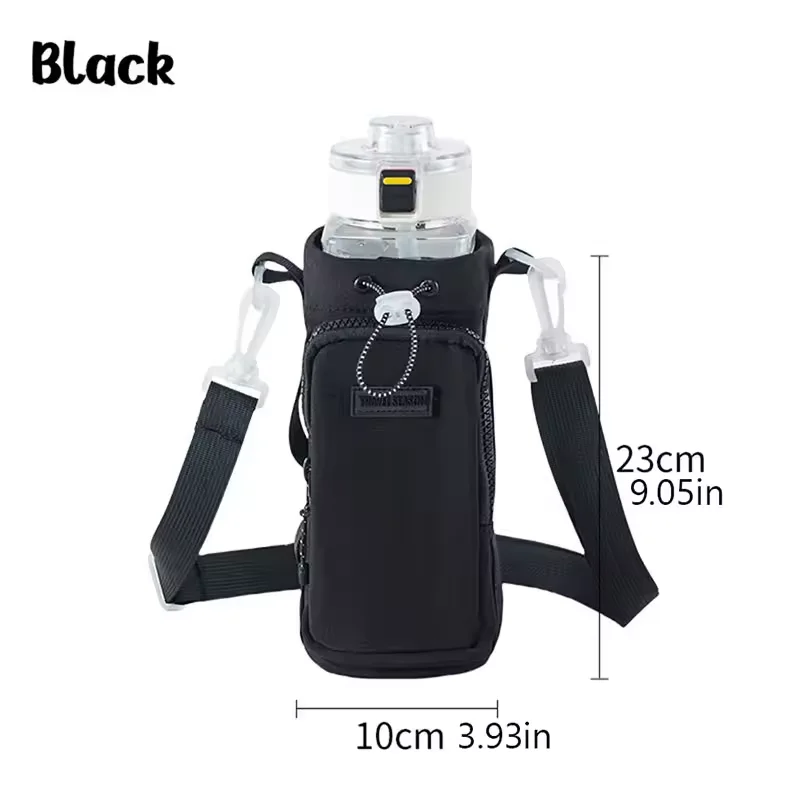 Insulated Water Bottle Carrier Bag with Phone Pocket and Adjustable Strap
