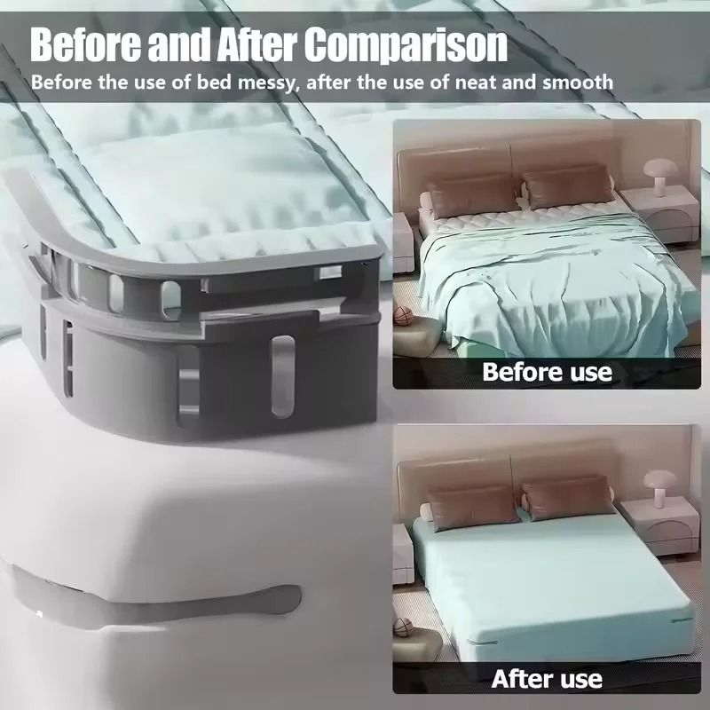 4-Piece Invisible Bed Sheet Holder & Fastener Set