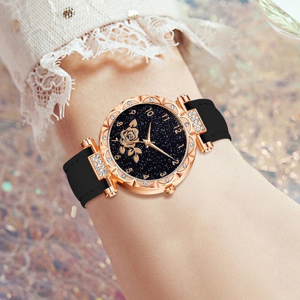7-Piece Flower Element Watch & Jewelry Suite – Complete Fashionable Quartz Timepiece