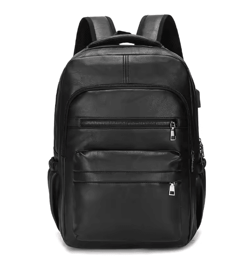 USB Charging Leather Laptop Backpack – Anti-Theft Large Capacity Travel Bag