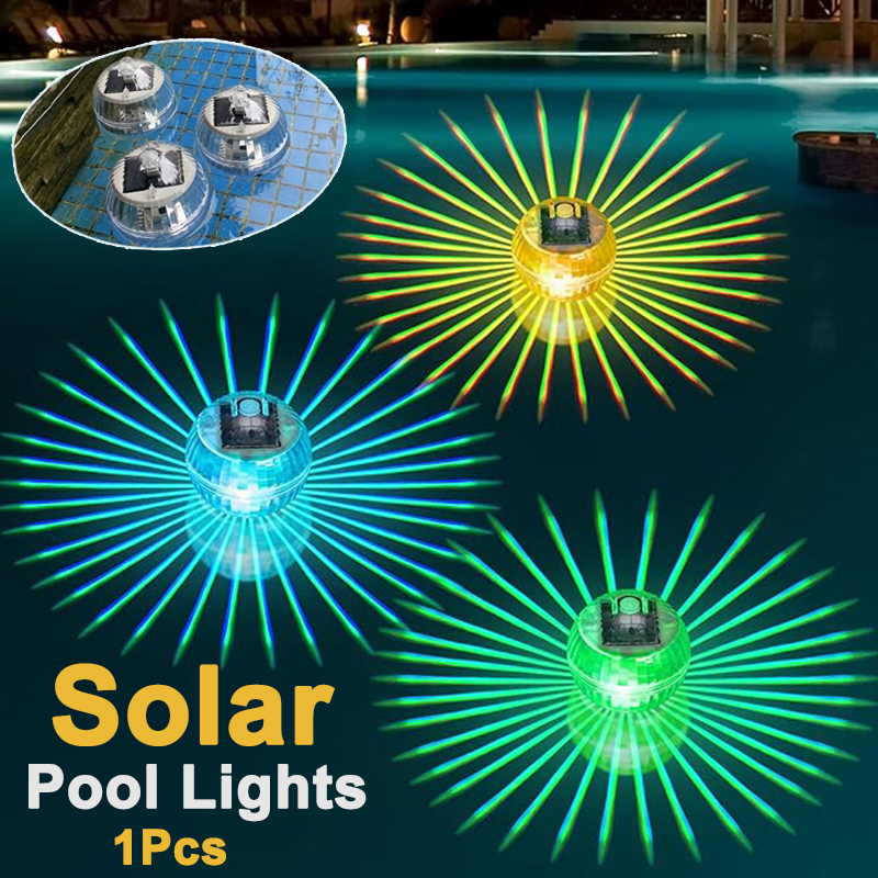 Solar Floating LED Pool Light Color-Changing Waterproof Disco Lamp for Pools, Ponds, & Outdoor Spaces