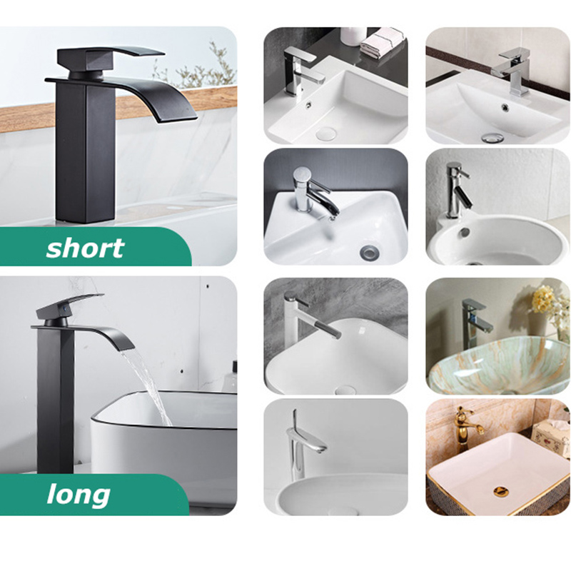 Dual Control Household Hot and Cold Waterfall Faucet Kitchen Bathroom Splash-proof Countertop Faucet Toilet Faucet
