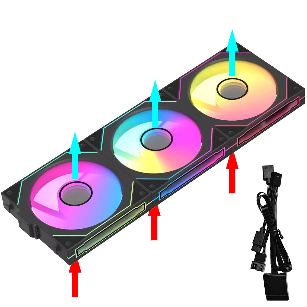 Modular Wireless Splicing PC Cooling Fan, ARGB Infinite Mirror Effect for Computer Water Cooler, Enhance PC Performance