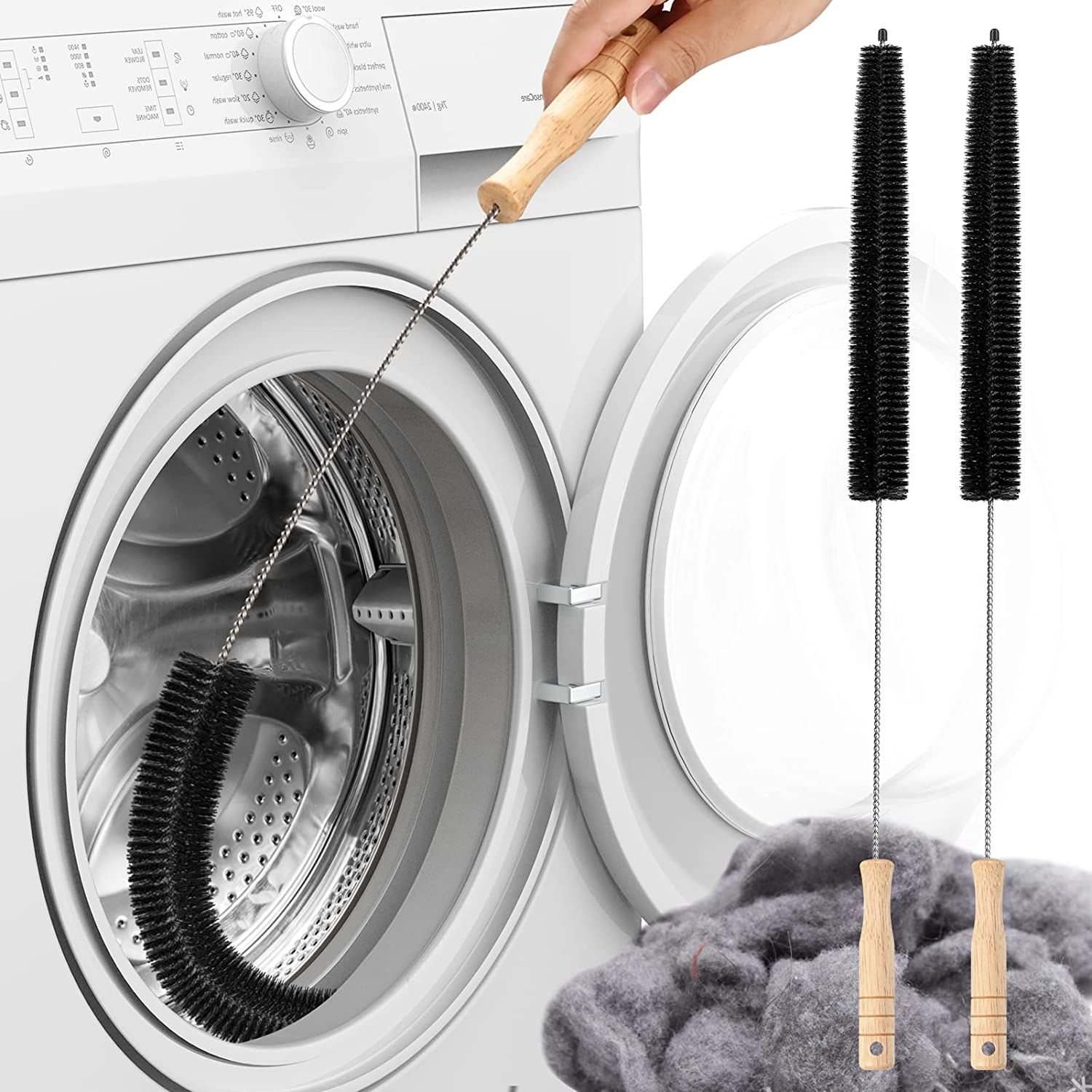 Dryer Vent Cleaner Kit – Flexible Lint Remover Brush for Traps & Coils
