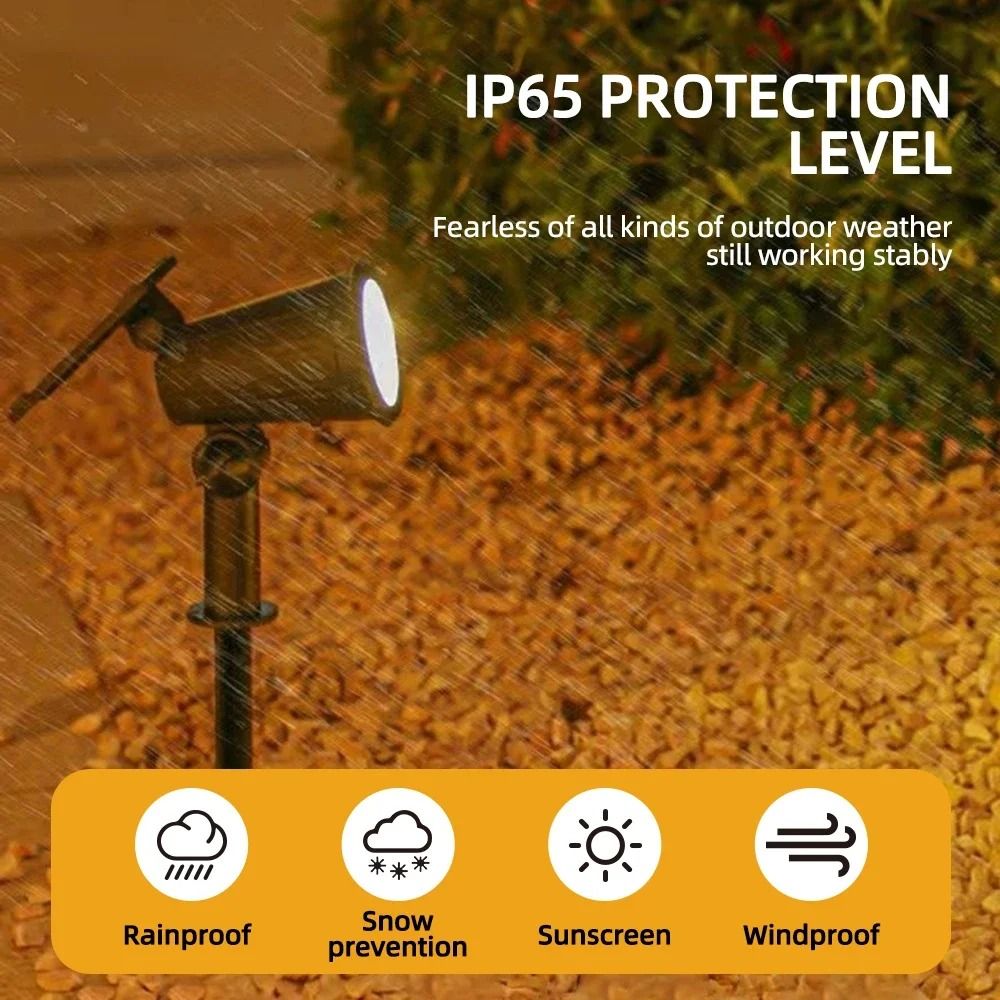RGB Solar Spotlight Outdoor Garden Light with Adjustable Angle and Ground Stake